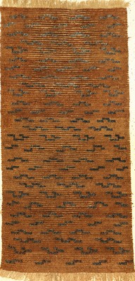 Tibetischer "Tigerteppich" antik, Südtibet, 19.Jhd., Wolle geknüpft auf Wolle. Rarer Meditationsteppich der tibeter im Tigerfell-Typus. ...