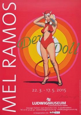 Mel Ramos, 1935-2018, "Devil Doll", Farboffset, Ludwig Museum, Koblenz 2015, sign., ca. 42x29,5 cm, leichte Einrollspuren zusehen
