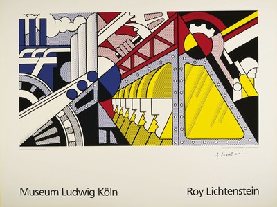 Roy Lichtenstein, 1923-1997, "study for Preparedness ", Museum Ludwig, Köln 1989, Farbsiebdruck. sign., ca. 70x90 cm