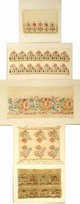 (5 Lots) Osmanische "Tücher/Tischdecken" antik (Seiden-Metallstickerei), Osmanisches-Reich, frühes bis Mitte 19.Jhd., ...