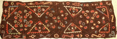 Seltener Lakai "Filzteppich" antik, Usbekistan, 19.Jhd., Wollstickerei auf Filz. Rarer Filzteppich der Lakai-Stämme in typischer Muster ...