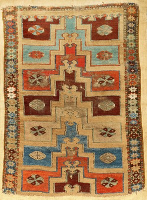 Konya Karapinar "Gebetsteppich" antik (Kamelwolle), Zentralanatolien, 19.Jhd., Kamelwolle/Wolle geknüpft auf Wolle. Seltener ...