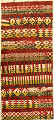 Ghudjeri "Flachgewebe" alt, Usbekistan, um 1920/1930, Wolle geknüpft auf Wolle. Dekorativer Ghudjeri mit charakteristischer Ornamentik, ...