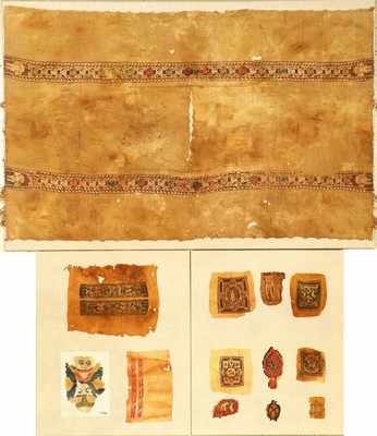 (3 Lots) 13x seltene Koptische "Textilfragmente" antik, Ägypten, 4.-7.Jhd., Wolle mit teilweise Baumwolle gewebt auf Wolle. Frühe ...