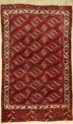 Früher Turkmenischer "Hauptteppich" antik (Dyrnak-Gül), Turkmenistan, frühes 19.Jhd., Wolle geknüpft auf Wolle. Nach Knüpfstruktur ...