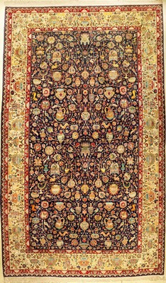 Großer feiner Täbriz "Palasi" (Part-Silk) "Schloss-Palastteppich" alt "Vasenteppich" (Signiert) "50 RAJ" ...