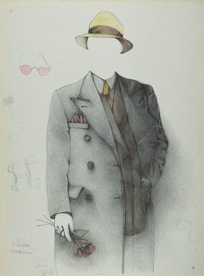 Bruno Bruni, geb. 1935 Gradara, Lithografie mit Aquarell koloriert auf BFK Rives, "Il Padrino L'Ultima Visita", handsigniert, 78 x ...