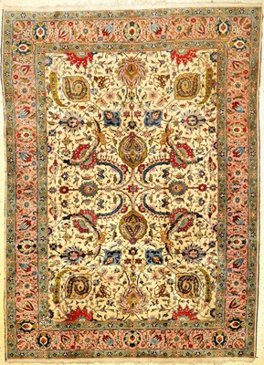 Täbriz "Sherkate Galie Azerbaijan" alt (Signiert), Nordwestpersien, um 1920, Korkwolle geknüpft auf Baumwolle. Dekorativer Täbriz in ...