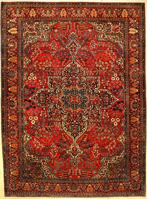 Großer feiner Farahan antik, Westpersien, 19.Jhd., Korkwolle geknüpft auf Baumwolle. Hochdekorativer Farahan mit kunstvollen Medaillon Muster. ...