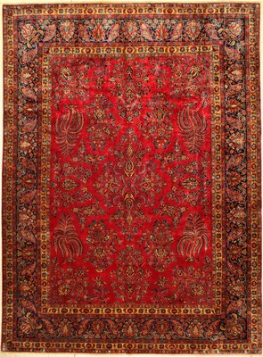 Großer feiner Keschan antik (US Re-Import), Zentralpersien, Ende 19.Jhd., Korkwolle geknüpft auf Baumwolle. Hochwertiger und sehr eleganter US ...