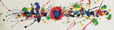 Sam Francis, 1923-1994, Swatch, Farboffset, rückseitig handsigniert, ca. 20.5x77cm