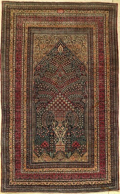 Großer Teheran "Asgar Dalirian" antik "Signiert" (Mille Fleur), Zentralpersien, 19.Jhd., Korkwolle geknüpft auf Baumwolle. ...