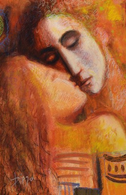Antonio Diego Voci, 1920-1985, Öl/Lwd, sign., unter Glas gerahmt, gesamt ca. 80x59 cm
