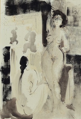 Antonio Diego Voci, 1920-1985, Aktmodel, pp, unter Glas gerahmt , gesamt ca. 72,5x52,5 cm