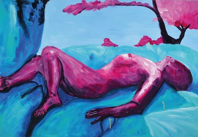 Samuel Claudia, geb. 1968 in Frankfurt, Studium in Frankfurt, mehrere Ausstellungen inBerlin Weekend Gallery, in Frankfurt, Acryl/Lwd, ca. 100x69,5 cm