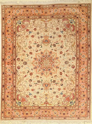 Täbriz fein, Persien, ca. 40 Jahre, Korkwolle mit Seide, ca. 204 x 158 cm, EHZ: 4