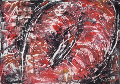 Madeleine Dietz, geb. 1953 Mannheim, mehrfach ausgezeichnete Künstlerin mit zahlreichen Ausst., hier: Ohne Titel, abstrakte Komposition, Acryl/Lwd, ...