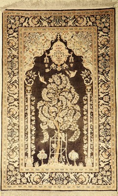 Seiden Keschan alt, Persien, um 1950, reineNaturseide, ca. 204 x 133 cm, EHZ: 2 (verblaßt)