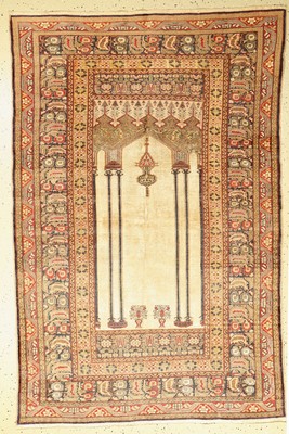 Ghiördes Seide antik, Türkei, um 1880, Naturseide auf Baumwolle, ca. 190 x 125 cm, EHZ: 3-4