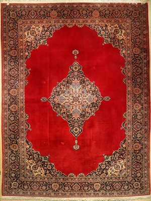 Keschan fein, Persien, ca. 60 Jahre, Korkwolle, ca. 436 x 330 cm, Mottenfraß, EHZ: 2-3