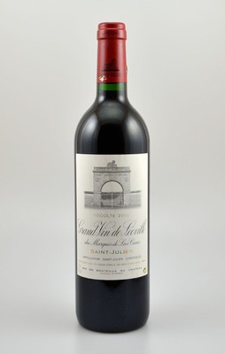 1 Flasche 2000er Chateau Leoville-Las Cases, ca. 75 cl, 13 % Vol., Füllstand: ca. into neck, hervorragender Erhaltungszustand, unverkostet, 97 ...