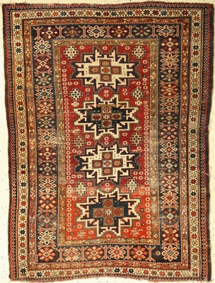 Lesghi antik, Kaukasus, Schirwan-Gebiet, um1890, Wolle auf Wolle, ca. 153 x 116 cm, EHZ: 4-5