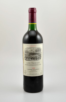 3 Flaschen 1998 Los Vascos, Domaines Barons de Rothschild (Lafite), je ca. 75 cl, 12,5 % Vol., Füllstände: je ca. top shoulder, Etiketten z.T. l. ...