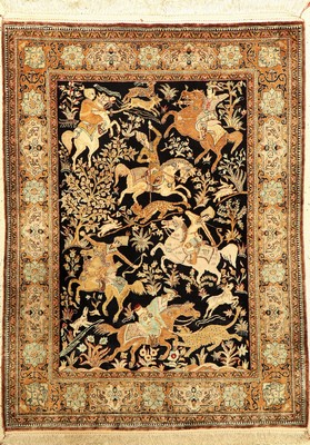 Ghom Seide, Persien, ca. 50 Jahre, reine Naturseide, ca. 153 x 112 cm, EHZ: 2
