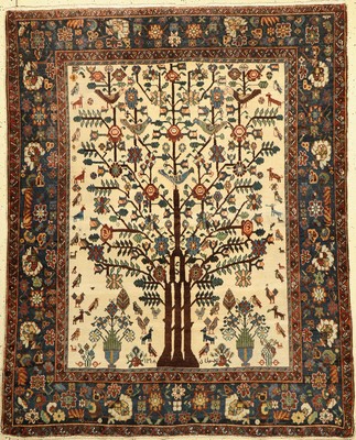 Neiriz "Lebensbaum" antik, Persien, Datiert: 1318, Wolle auf Baumwolle, ca. 202 x 165 cm, Signiert, EHZ: 3