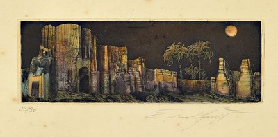 Ernst Fuchs, geb. 1930 Wien, 2 Grafiken: "In Blättern und Früchten, Radierung, mit Bleistift signiert, 30/99, aus dem Jahr 1967. ca- 12 x 9 cm ...