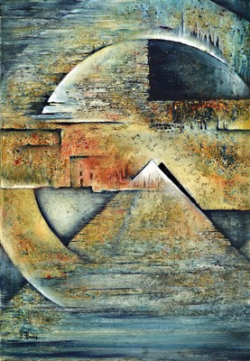 Irmgard Böhmer-Saal, geb. 1950 Speyer, Ägyptische Botschaft, rückseitig so betitelt, Öl/Lwd, signiert und dat. 1996, ca. 99x69cm, R. mit ...