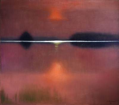 Edmond Lubowski, 1918 Poznan-1993, Rotes Bild IV, Öl/Lwd, signiert und datiert 78, ca. 115x130cm, Rahmen mit Schattenfuge, ehem. Galeriepreis 1979: ...