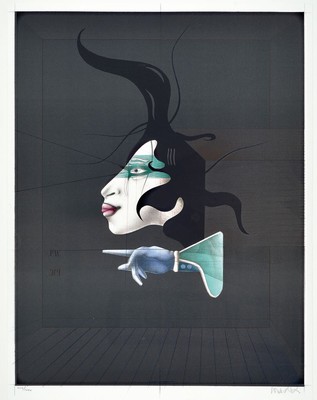 Das Lithographische Quartett, Edition Huber in Offenbach, veröffentlicht 1979, vier origGrafiken von Bruno Bruni (Paradiesvogelblume),Horst Antes ...