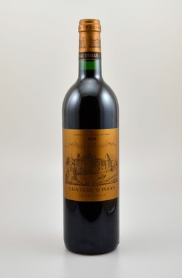 2 Flaschen 2003 Chateau D'ISSAN, Margaux, Grand Cru Classe, je ca. 75 cl, 12,5 % Vol., Füllstände: je into neck, gute Erhaltungszustände, ...