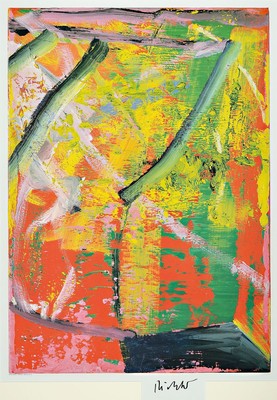 Gerhard Richter,geb. 1932, Farboffset auf glattem Papier, handsigniert, "Donaueschinger Musiktage 1983", aus 1993, Blattgröße 84 x 59.5 ...