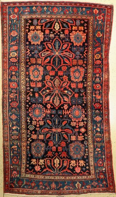 Bidjar alt, Persien, um 1940, Wolle auf Baumwolle, ca. 248 x 139 cm, Stern Medaillons,EHZ: 2-3, dekorativ