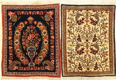 Konvolut Keschan und Ghom Seide,ca. 50 Jahre Keschan ca, 77 x 63 cm,Wolle auf Baumwolle. Ghom Seide ca, 77 x 58 cm,reiner Seide,EHZ: 2