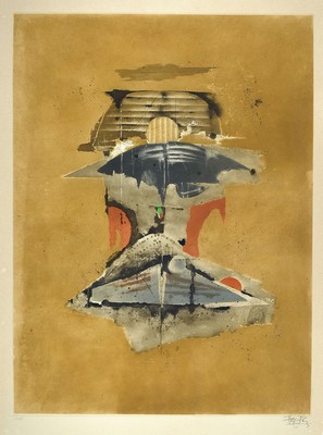 Johnny Friedländer, 1912-1992, Farbradierung , handsign., num. 14/95, unter Glas gerahmt, ca. 96,5x69 cm