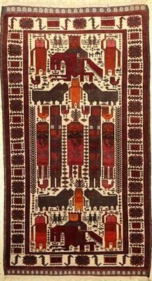 Belutsch alt, Afghanistan, ca. 60 Jahre, Wolle auf Wolle, ca. 198 x 112 cm, EHZ: 2-3