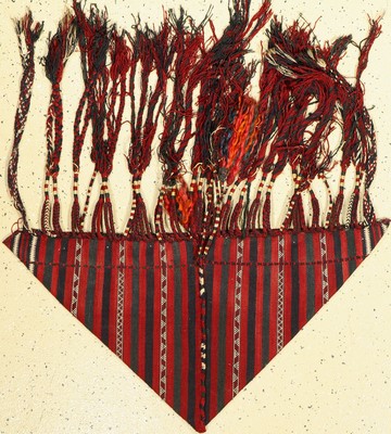 Kurdische Kinderwiege alt, Ostanatolien, um1940, Wolle auf Wolle, ca. 96 x 52 cm, EHZ: 2-3