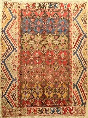 Aydin Kelim antik (Fragment), Türkei, Elibelinde-Design, Ende 19.Jhd., Wolle auf Wolle, ca. 233 x 180 cm