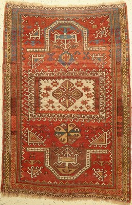 Fachralo Gebetsteppich alt, Kaukasus, um 1900, Wolle auf Wolle, ca. 158 x 100 cm, EHZ: 4