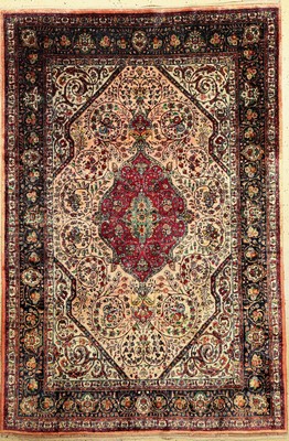 Seiden Täbriz alt (Signiert), Persien, ca. 60 Jahre, reine Naturseide, ca. 210 x 140 cm, EHZ: 2-3