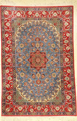 Esfahan fein, Persien, ca. 30 Jahre, Korkwolle auf Seide, ca. 155 x 103 cm, EHZ: 2-3