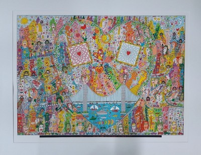 James Rizzi, 1930-2011, And.. Live and Love in the heart of the City, Lithografie, ca. 112x90 cm