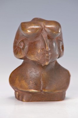 Gernot Rumpf, geb. 1941 Kaiserslautern, Kopfbüste, Gießerstempel, monogramm., H. 9 cm