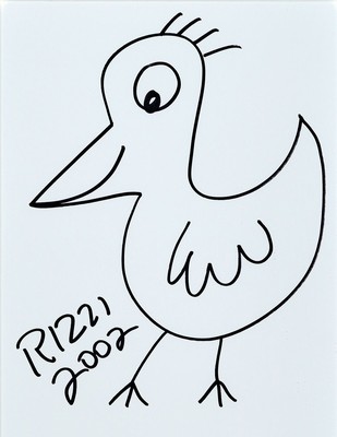 James Rizzi, 1930-2011, Filzstiftzeichnung, handsign., dat. 2002, unter Glas gerahmt, PP, gesamt ca. 43x32,5 cm