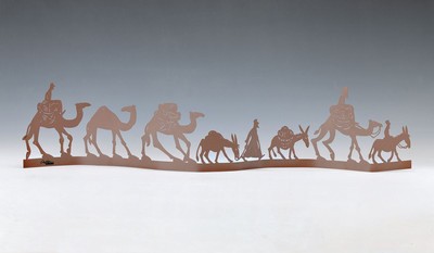 David Gerstein, geb. 1944 Jerusalem, Kunststudium u.a. in Israel, Frankreich, England und USA, "Caravan" aus dem Jahr 2008, frei stehendes ...