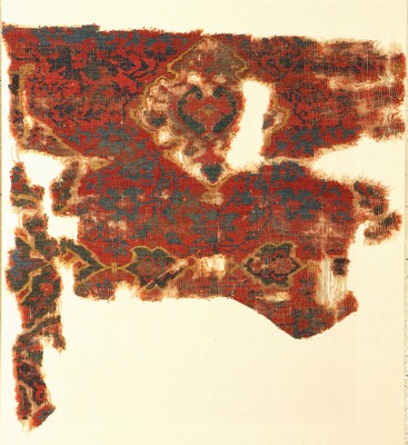 Medaillon Uschak antik, Anatolien, (Fragment), 17.Jhd., Wolle auf Wolle, ca. 66 x69 cm, (Fragment)