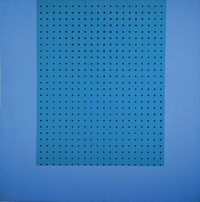 Reinhard Roy, geb. 1948 Klitten, deutsche Bildhauer und Maler, bekannt für seine Rasterformensprache in der konstruktiven Kunsthier: Zwei Werke in ...